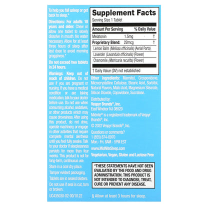 MidNite, Sleep Cycle Support, Low Dose, Cherry, 1.5 mg, 30 Quick Melt Tablets