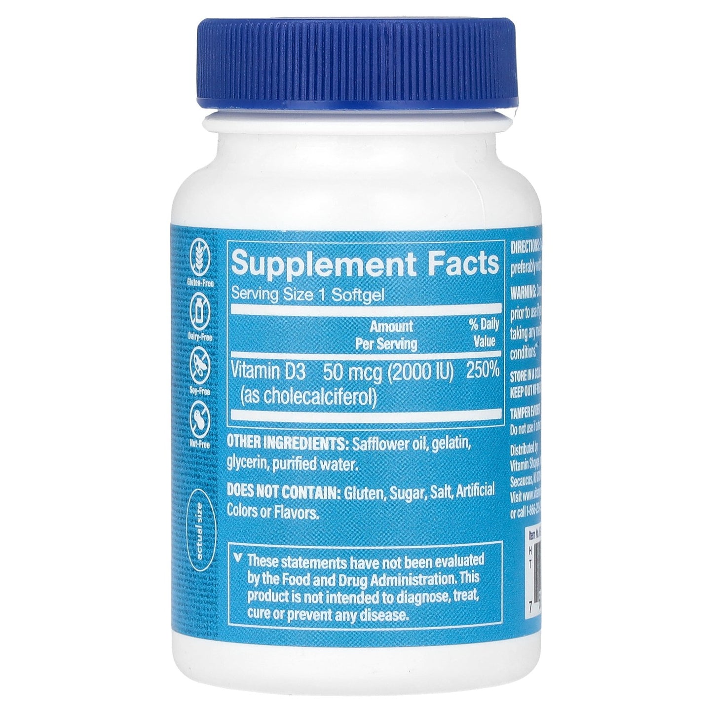 The Vitamin Shoppe, Vitamin D3, 50 mcg (2,000 IU), 100 Softgels