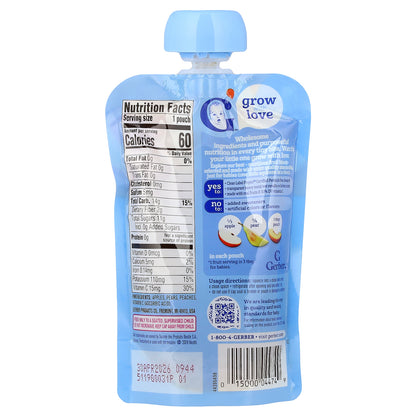 Gerber, Puree, 2nd Foods®, Apple, Pear, Peach, 3.5 oz (99 g)