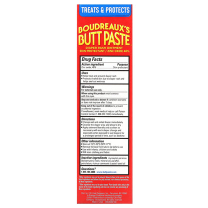 Boudreaux's Butt Paste, Diaper Rash Ointment, Max Strength, 4 oz (113 g)