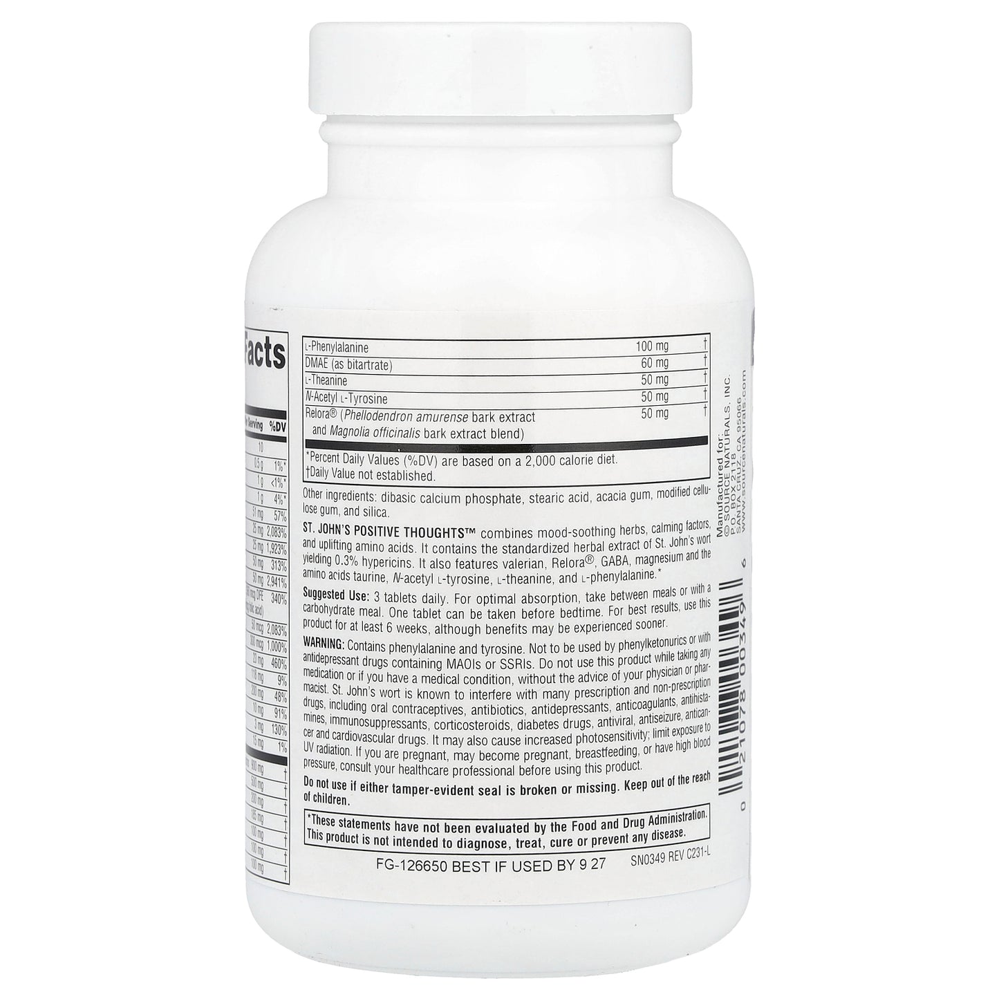 Source Naturals, St. John's Positive Thoughts™, 90 Tablets