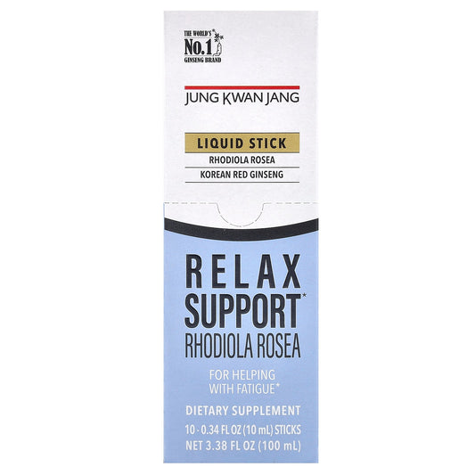 CheongKwanJang, Relax Support, Rhodiola Rosea, Korean Red Ginseng, 10 Liquid Sticks, 0.34 fl oz (10 ml) Each