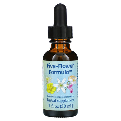 Flower Essence Services, Five-Flower Formula, Flower Essence Combination, 1 fl oz (30 ml)