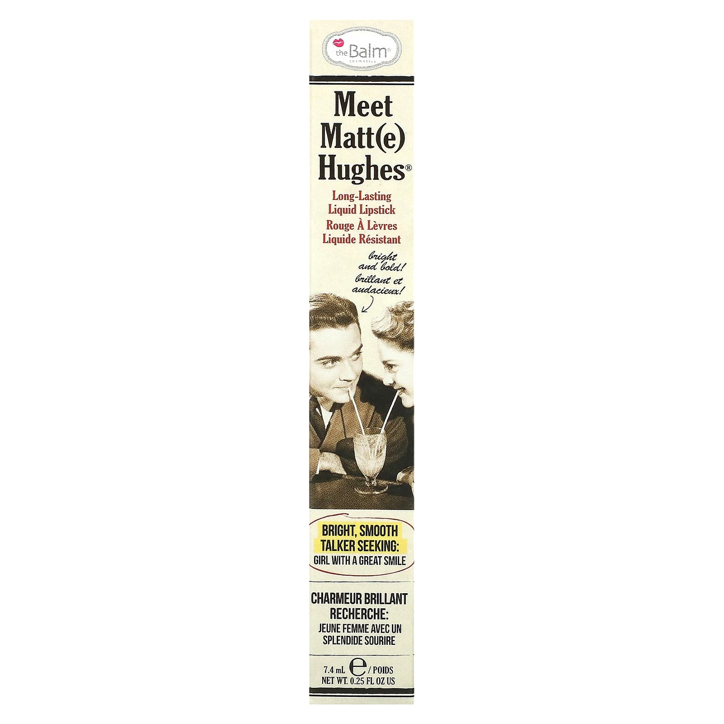 theBalm Cosmetics, Meet Matt(e) Hughes®, Long-Lasting Liquid Lipstick, Charming, 0.25 fl oz (7.4 ml)