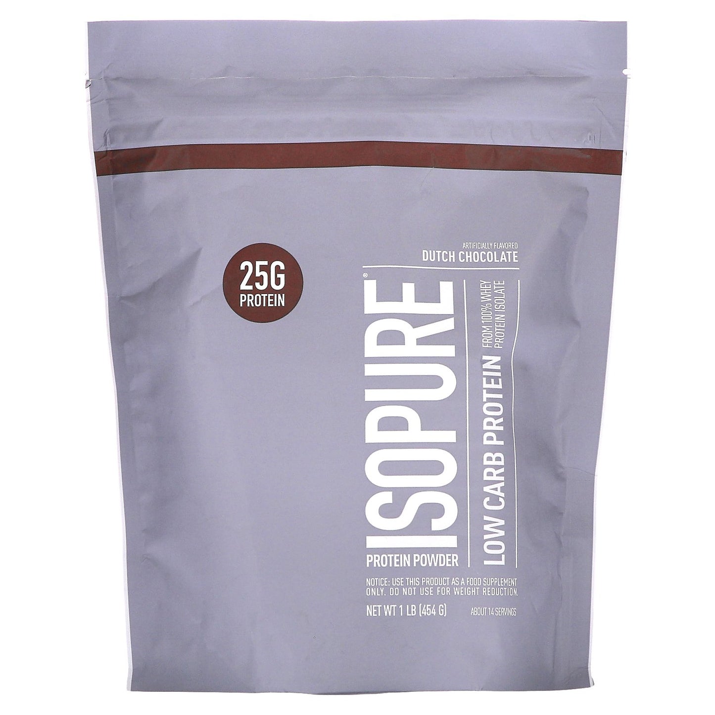 Isopure, Low Carb Protein Powder, Dutch Chocolate, 1 lb (454 g)