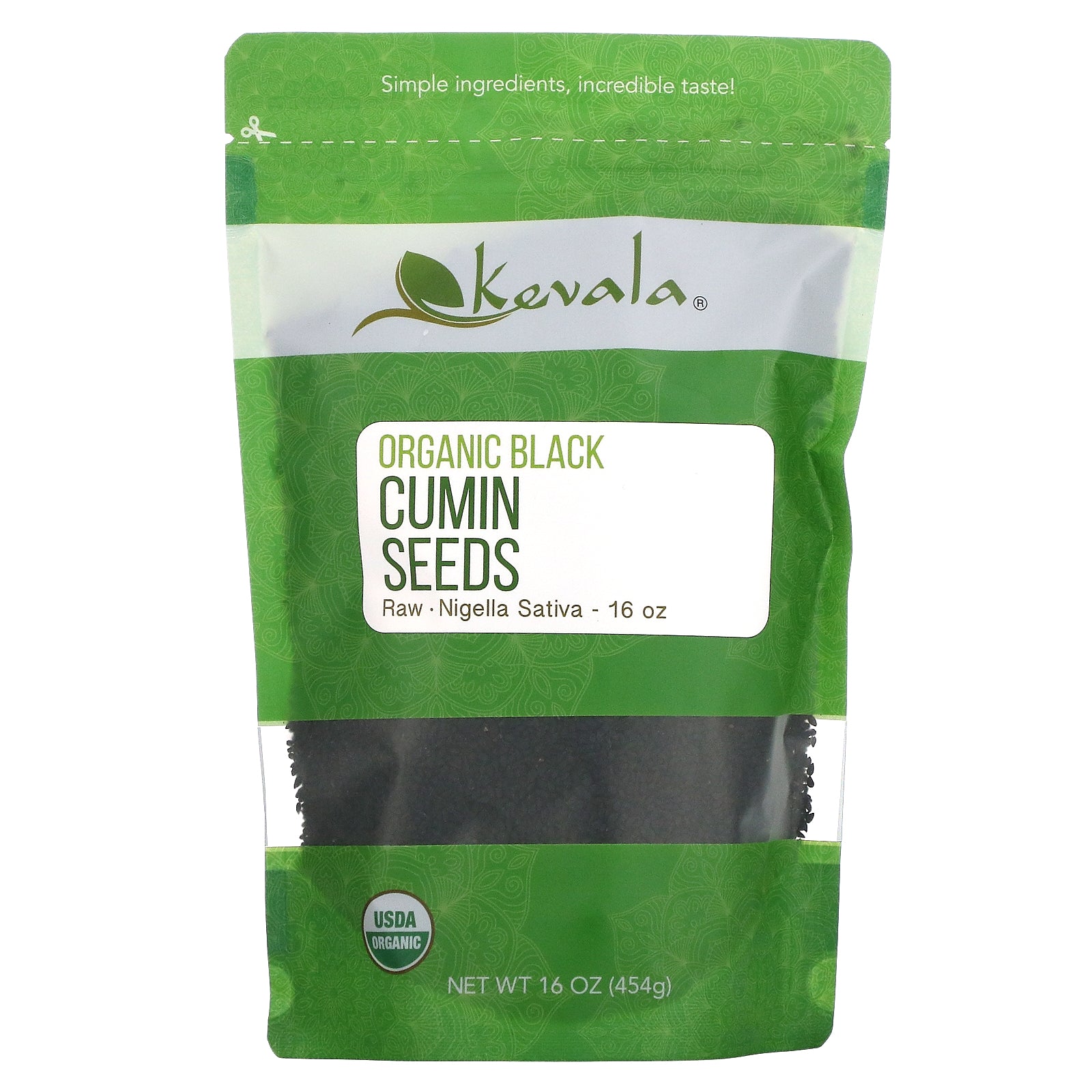 Kevala, Organic Black Cumin Seeds, Raw, 16 oz (454 g)