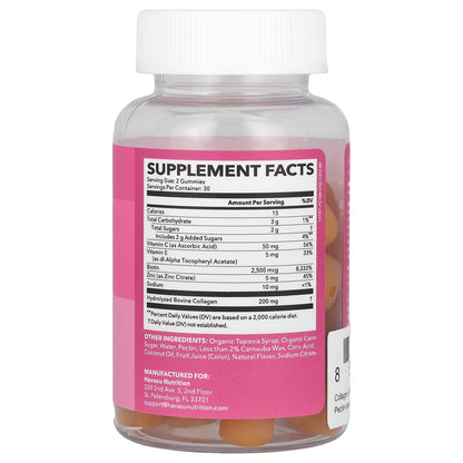 Havasu Nutrition, Collagen Gummies + Biotin, Lemon, 60 Gummies