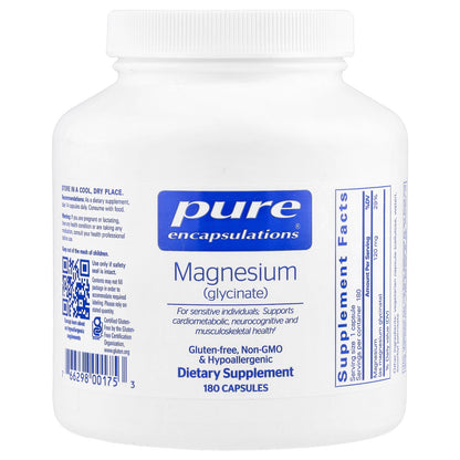 Pure Encapsulations, Magnesium (Glycinate), 120 mg, 180 Capsules