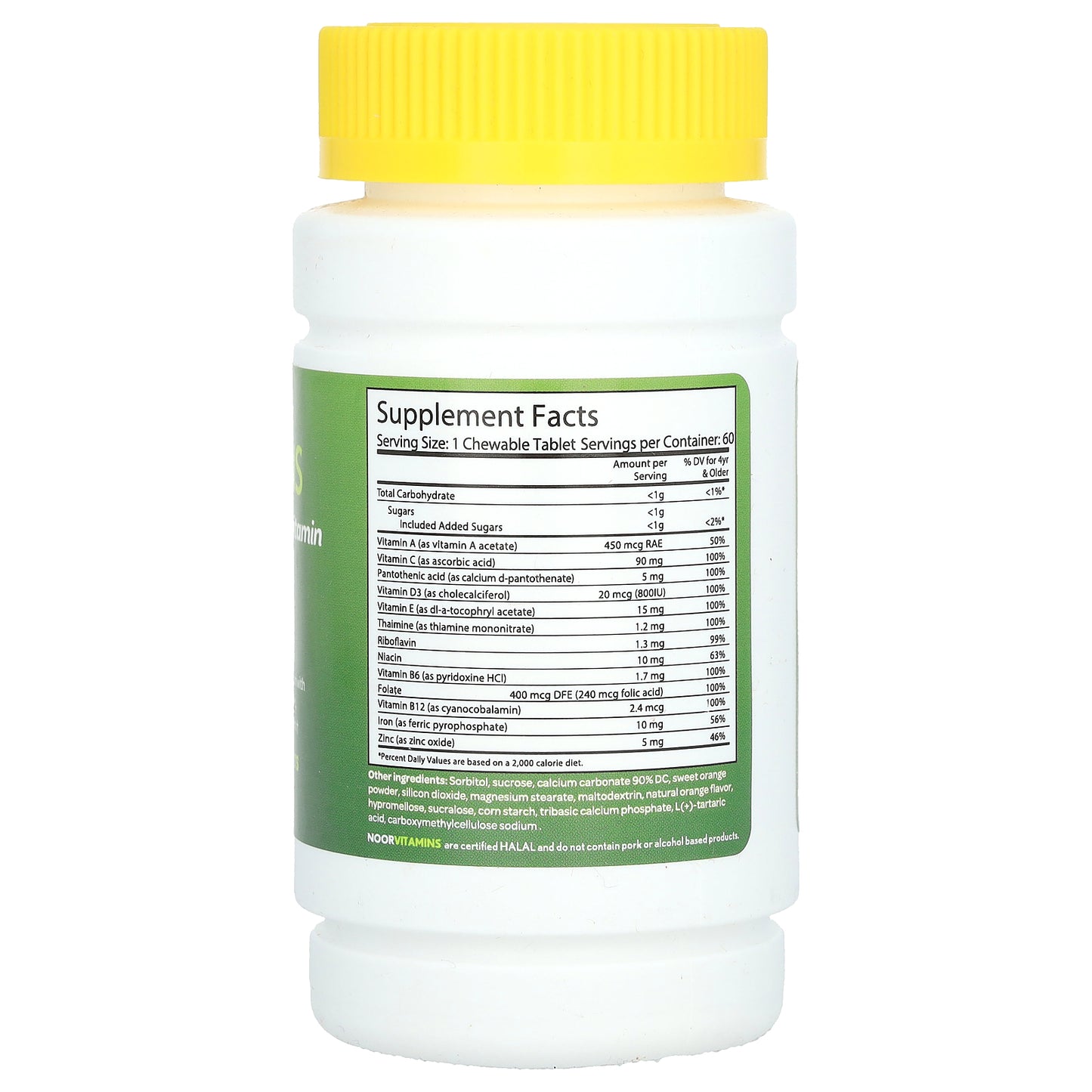 Noor Vitamins, Children's Multivitamin with Iron , 60 Chewable Tablets