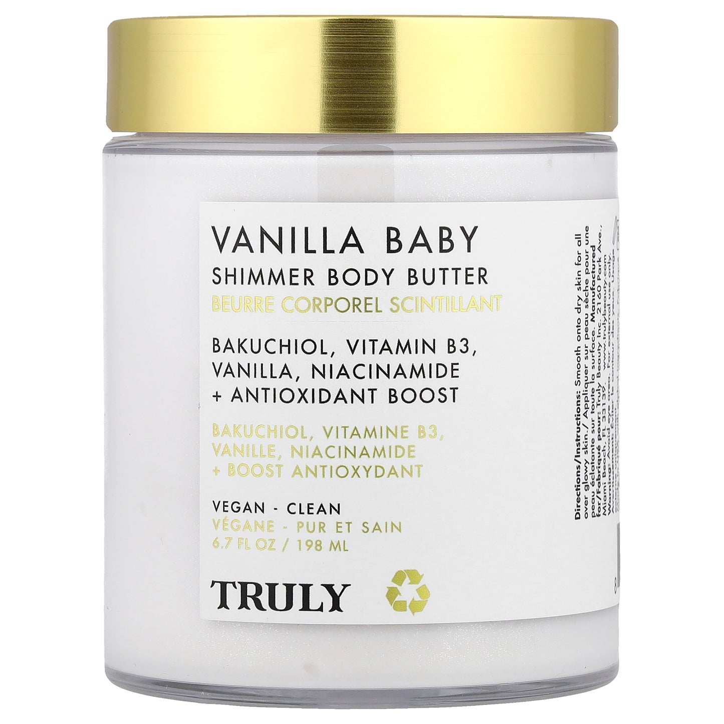 Truly Beauty, Vanilla Baby Shimmer Body Butter, 6.7 fl oz (198 ml)