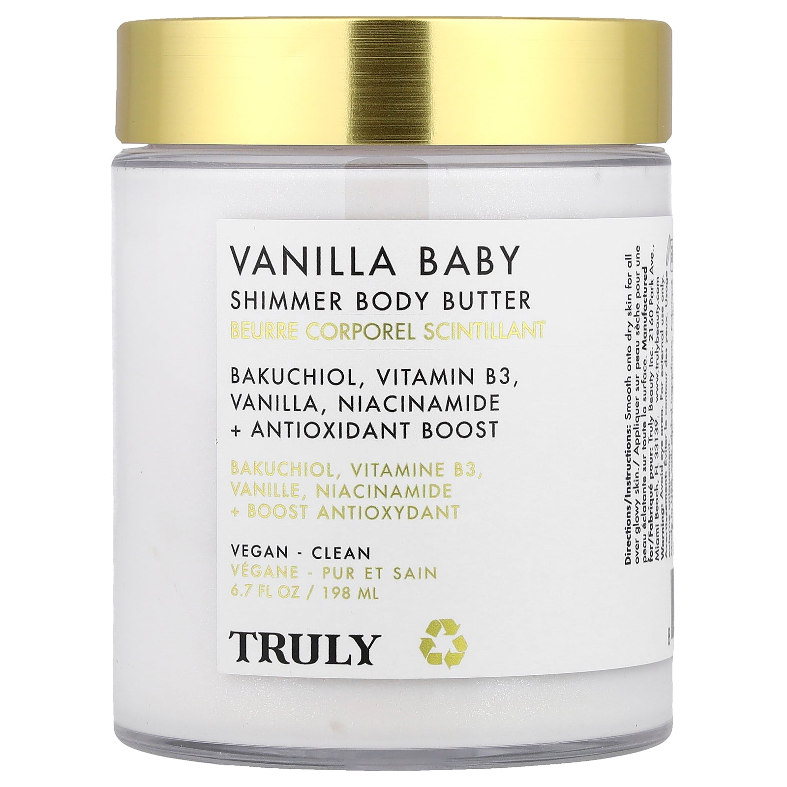 Truly Beauty, Vanilla Baby Shimmer Body Butter, 6.7 fl oz (198 ml)