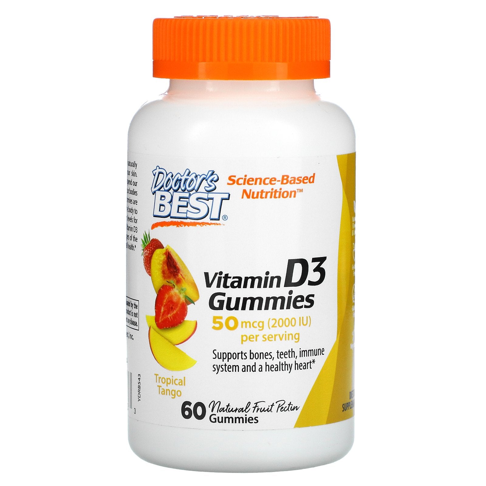 Doctor's Best, Vitamin D3 Gummies, Tropical Tango, 2,000 IU, 60 Gummies (25 mcg (1,000 IU) per Gummy)