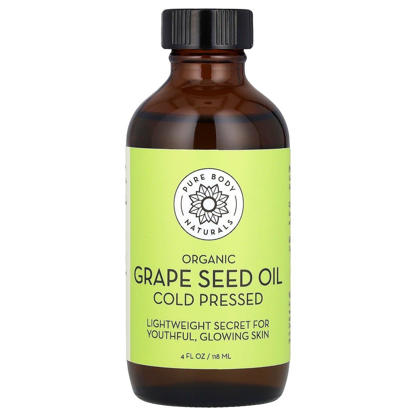 Pure Body Naturals, Organic Grape Seed Oil, 4 fl oz (118 ml)