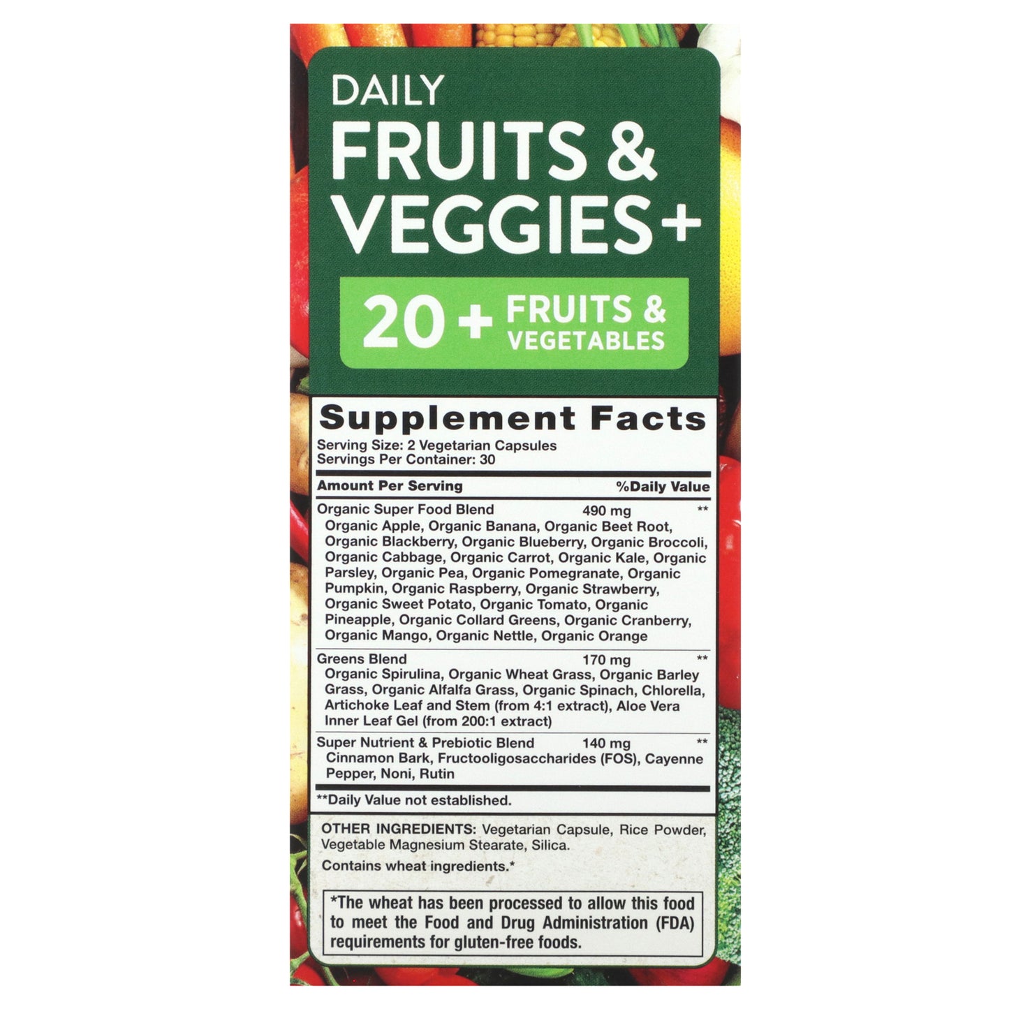 Nature's Truth, Daily Fruit & Veggies +, 60 Vegetarian Capsules