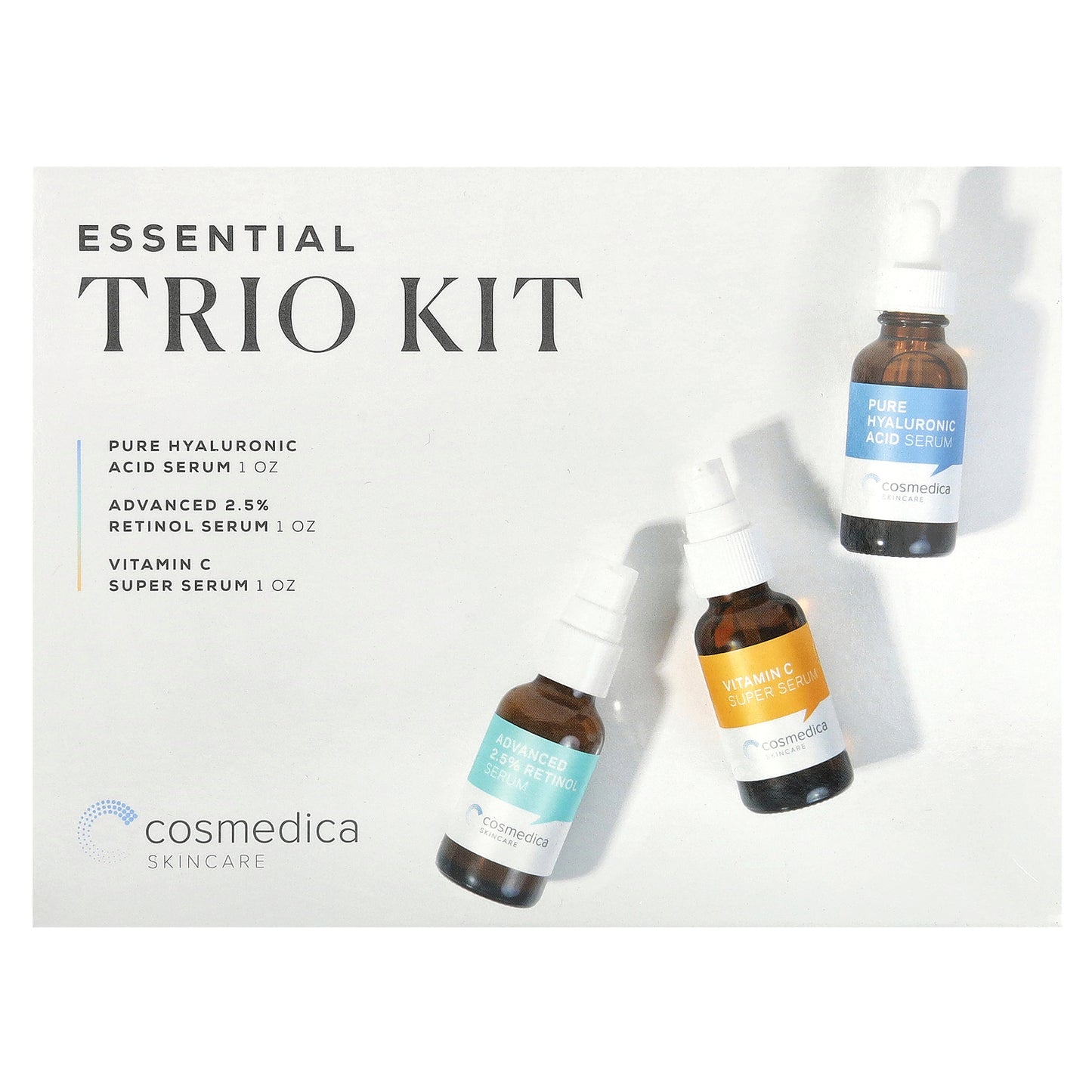 Cosmedica Skincare, Essential Trio Kit, 3 Piece Kit