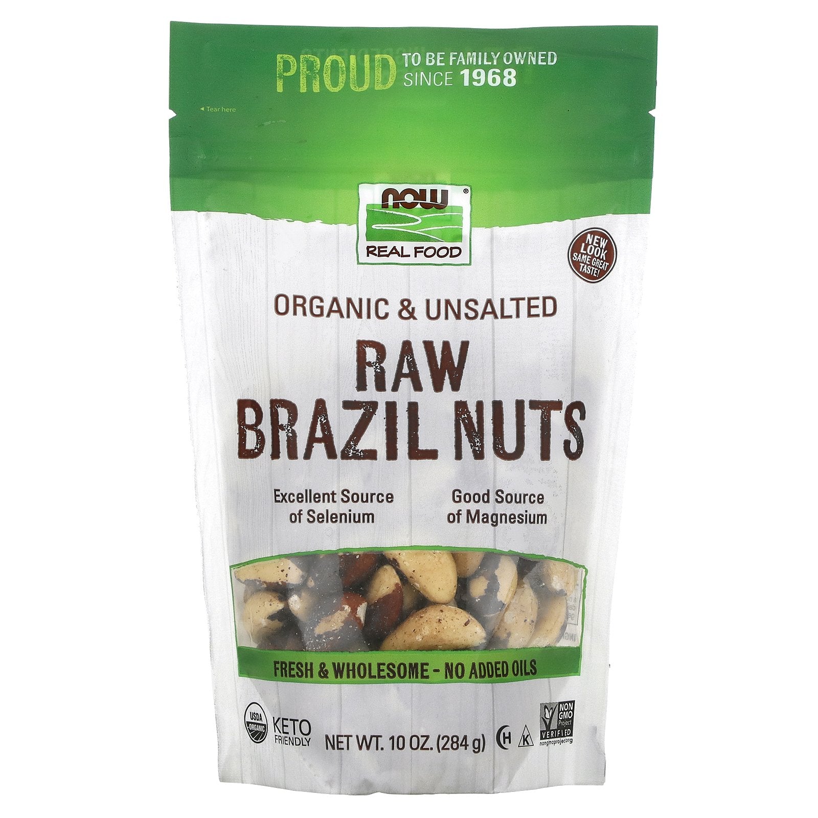 NOW Foods, Real Food, Organic Brazil Nuts, Unsalted, 10 oz (284 g)