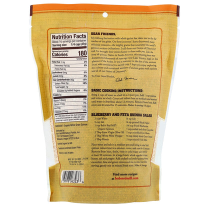Bob's Red Mill, Organic Whole Grain Quinoa, Gluten Free, 26 oz (737 g)