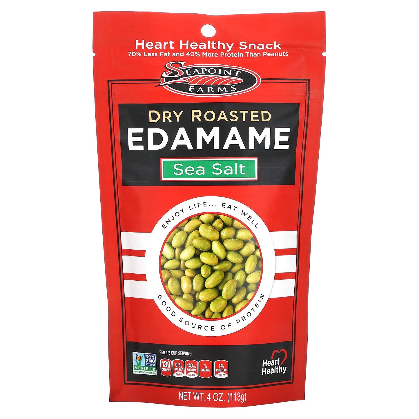 Seapoint Farms, Dry Roasted Edamame, Sea Salt, 4 oz (113 g)