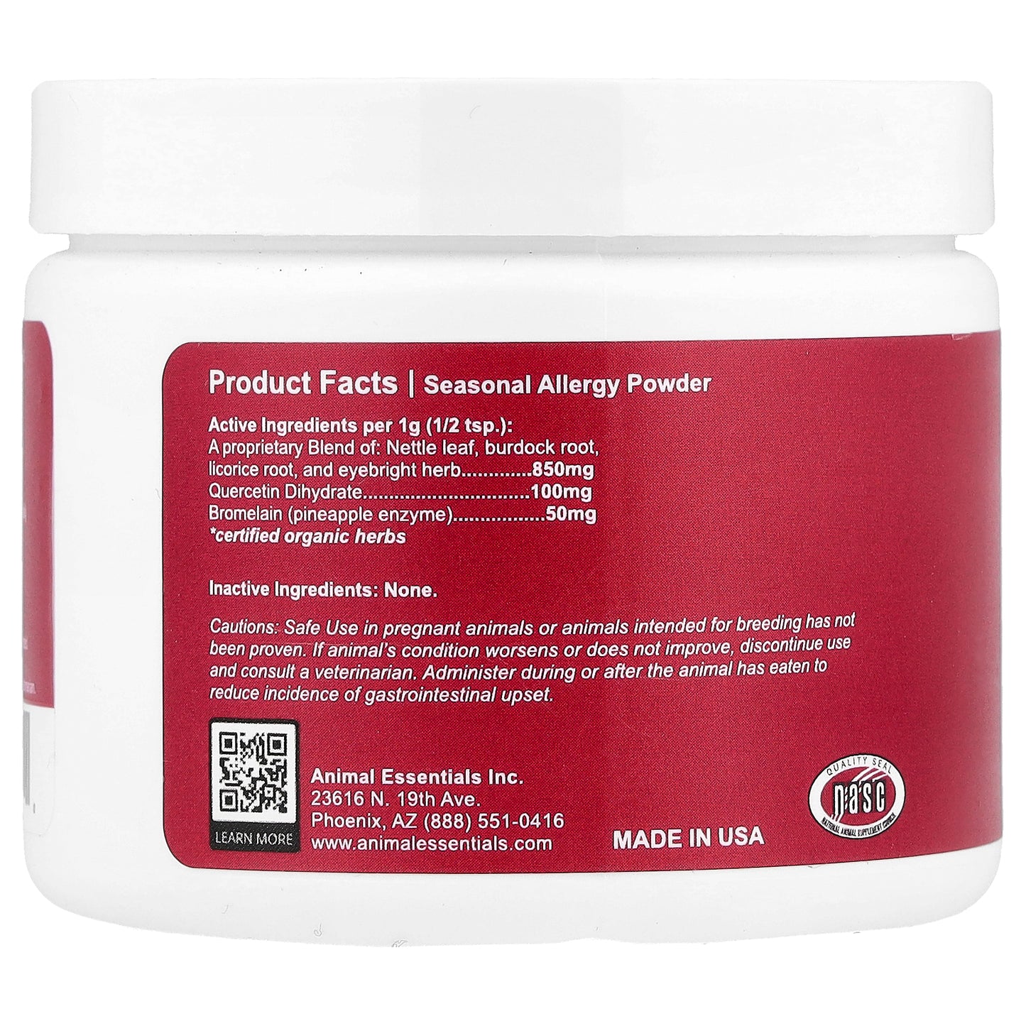 Animal Essentials, Seasonal Allergy Powder, For Dogs & Cats, 2.8 oz (80 g)