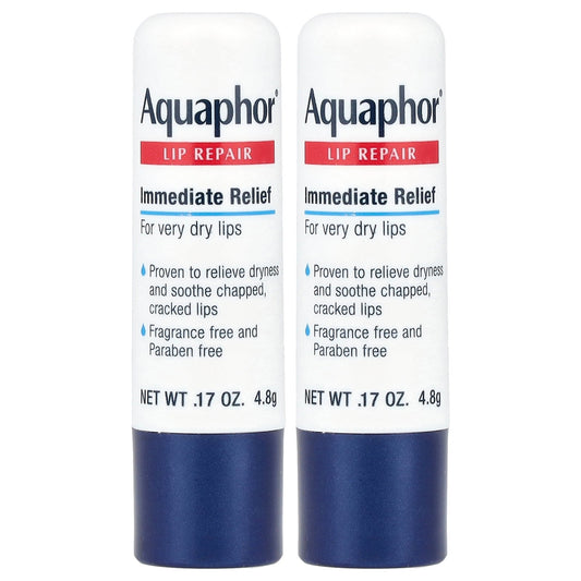 Aquaphor, Lip Repair Stick, Immediate Relief, 2 Sticks, 0.17 oz (4.8 g) Each