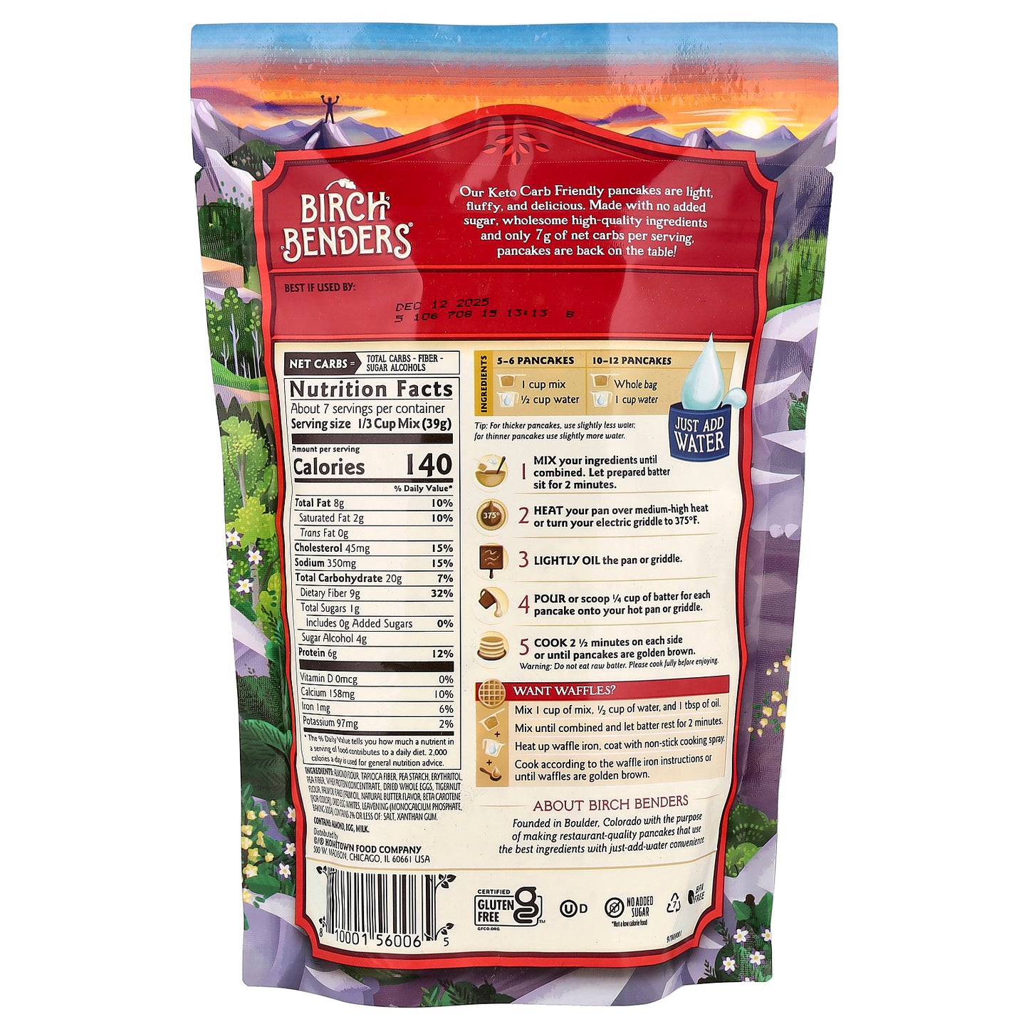 Birch Benders, Complete Pancake & Waffle Mix, Keto, 10 oz (283 g)