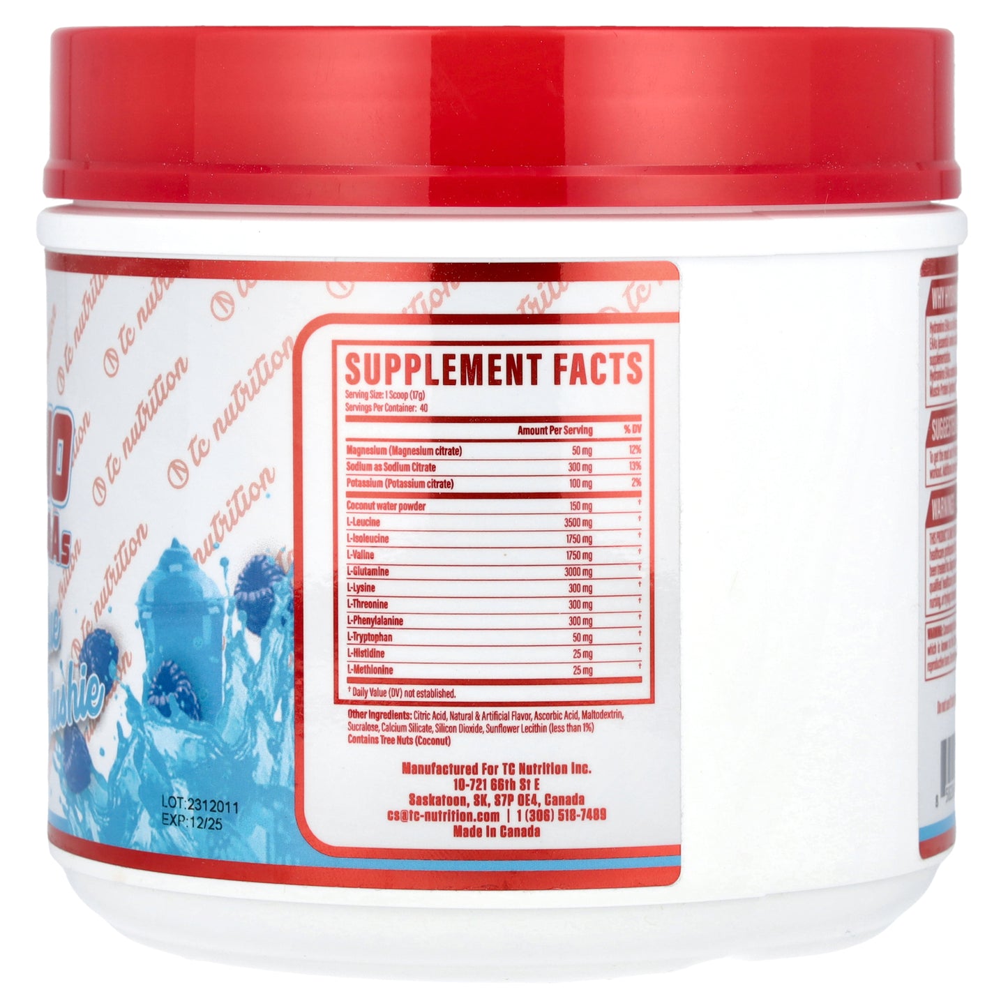 TC Nutrition, Hydramino EAAs, Blue Slushie, 23.9 oz (680 g)