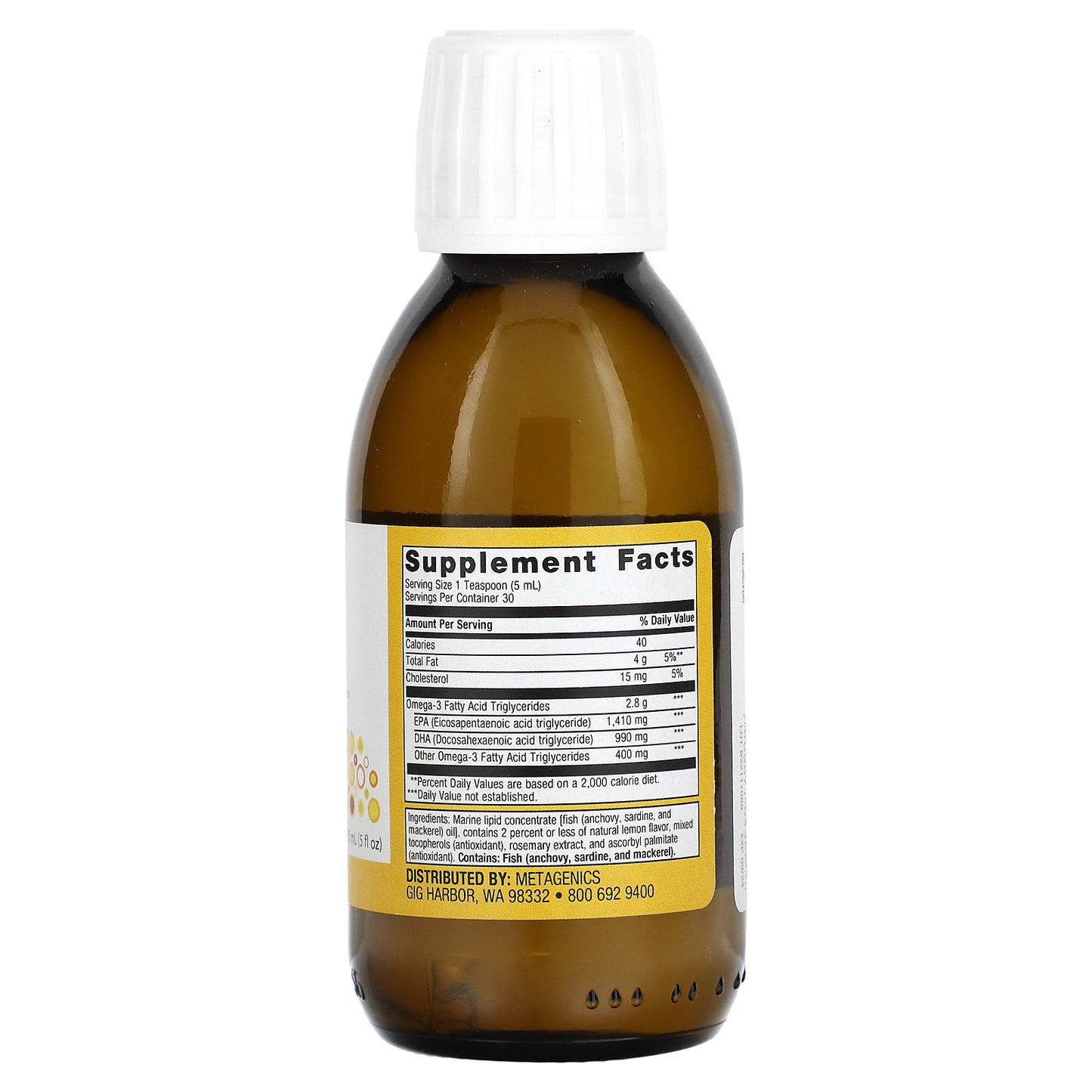 Metagenics, OmegaGenics EPA-DHA 2400. Natural Lemon, 5 fl oz (150 ml)