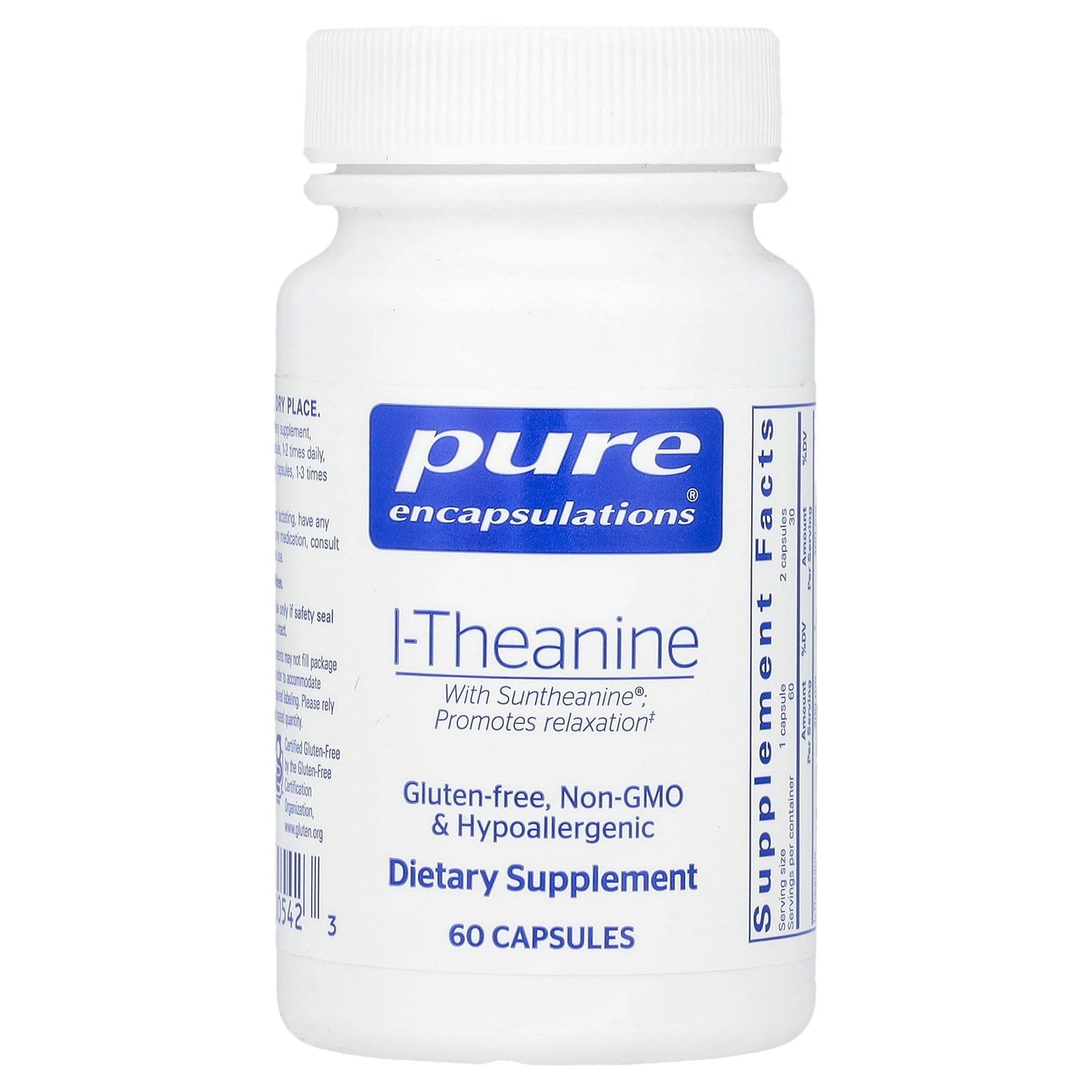 Pure Encapsulations, L-Theanine, 60 Capsules (200 mg per Capsule)