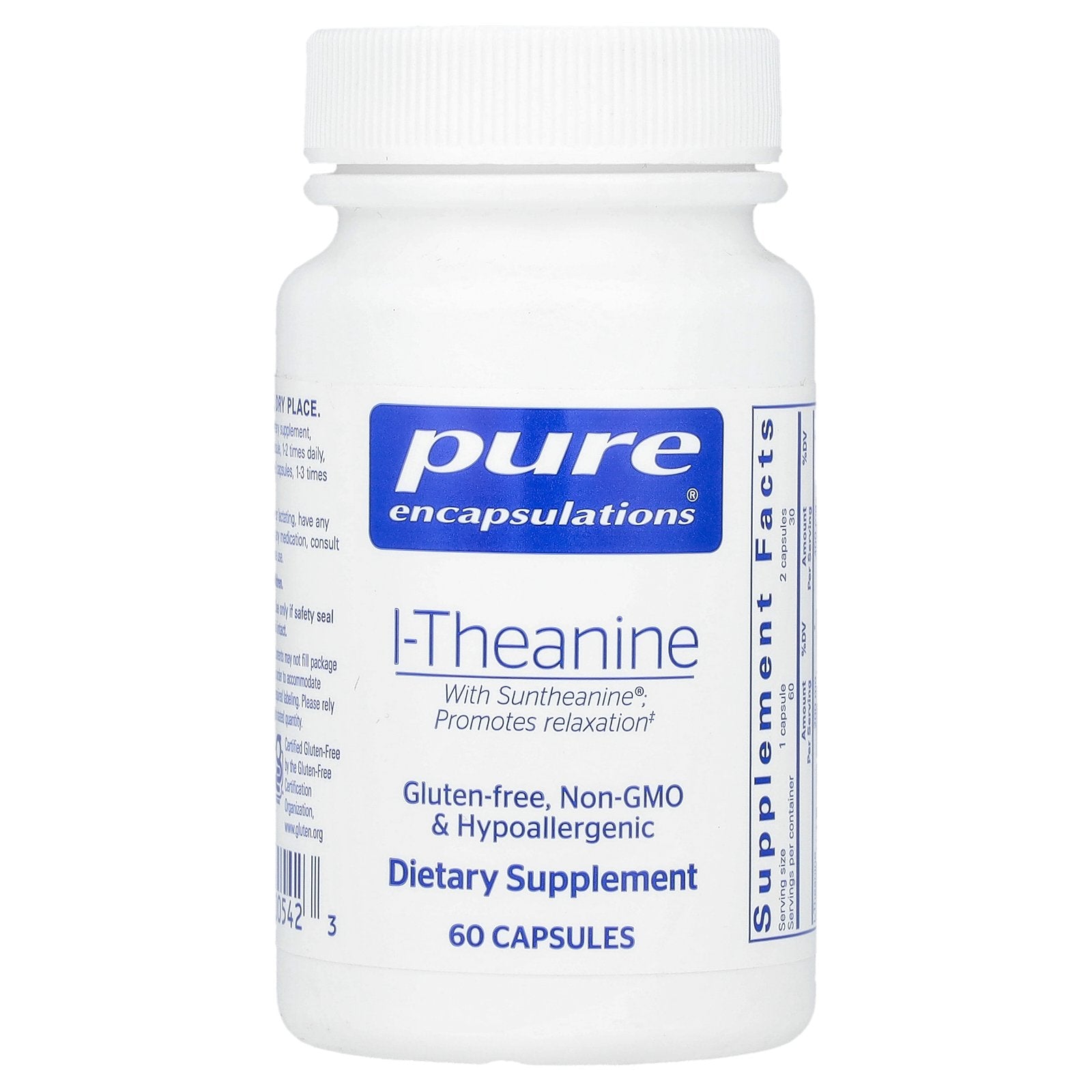 Pure Encapsulations, L-Theanine, 60 Capsules (200 mg per Capsule)