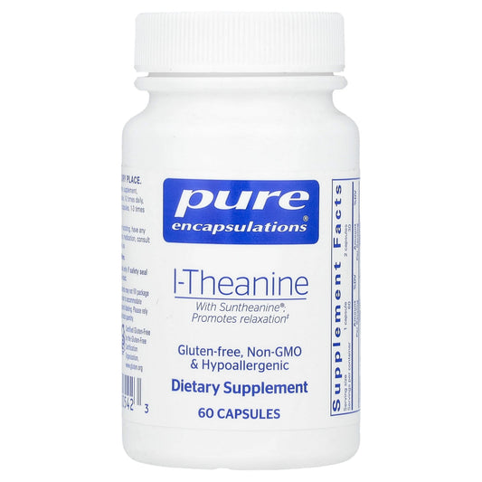 Pure Encapsulations, L-Theanine, 60 Capsules (200 mg per Capsule)