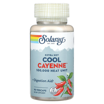 Solaray, Extra Hot Cool Cayenne, 90 VegCaps (300 mg per VegCap)