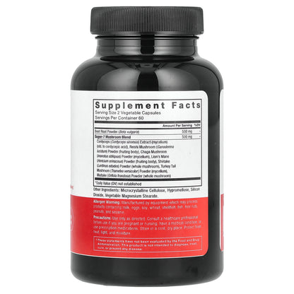 Force Factor, Beetroot + Mushrooms, 120 Vegetable Capsules