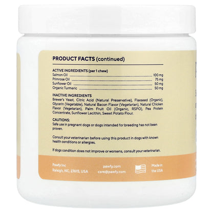 Pawfy, Skin & Coat, For Dogs, Vegetarian Chicken , Approx. 30 Chews, 4 oz (113 g)