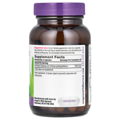 Oregon's Wild Harvest, American Ginseng, 50 Vegan Capsules (500 mg per Capsule)