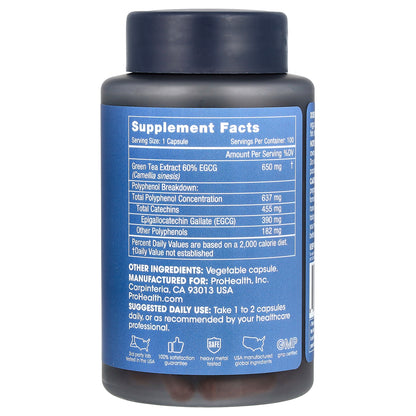 ProHealth Longevity, Green Tea, EGCG Extreme, 100 Capsules