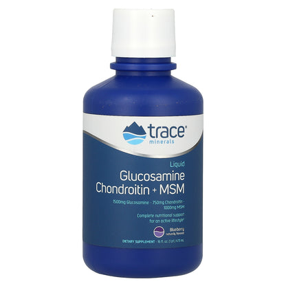 Trace, Liquid Glucosamine, Chondroitin + MSM, Blueberry, 16 fl oz (473 ml)