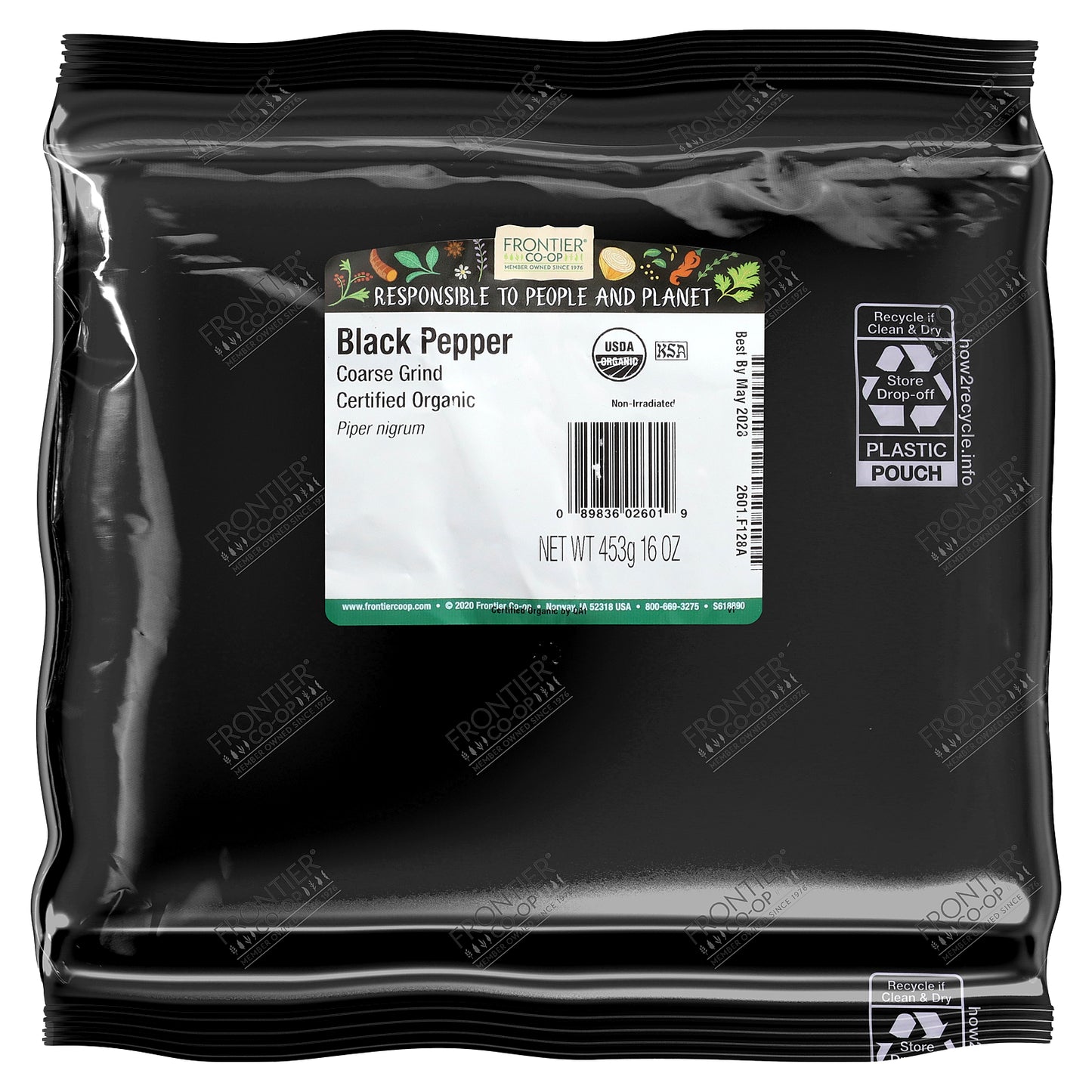 Frontier Co-op, Organic Black Pepper, Coarse Grind, 16 oz (453 g)