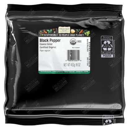 Frontier Co-op, Organic Black Pepper, Coarse Grind, 16 oz (453 g)