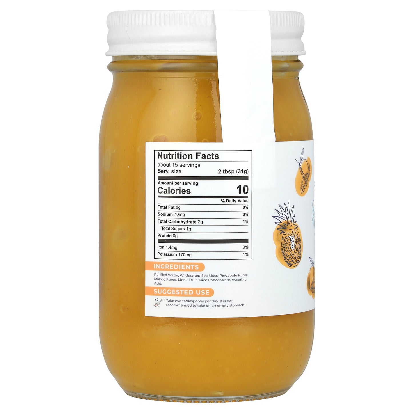 True Sea Moss, Sea Moss Gel, Mango and Pineapple, 16 fl oz (453 g)