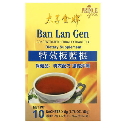 Prince of Peace, Concentrated Herbal Extract Tea, Ban Lan Gen, 10 Sachets, 5 g Each