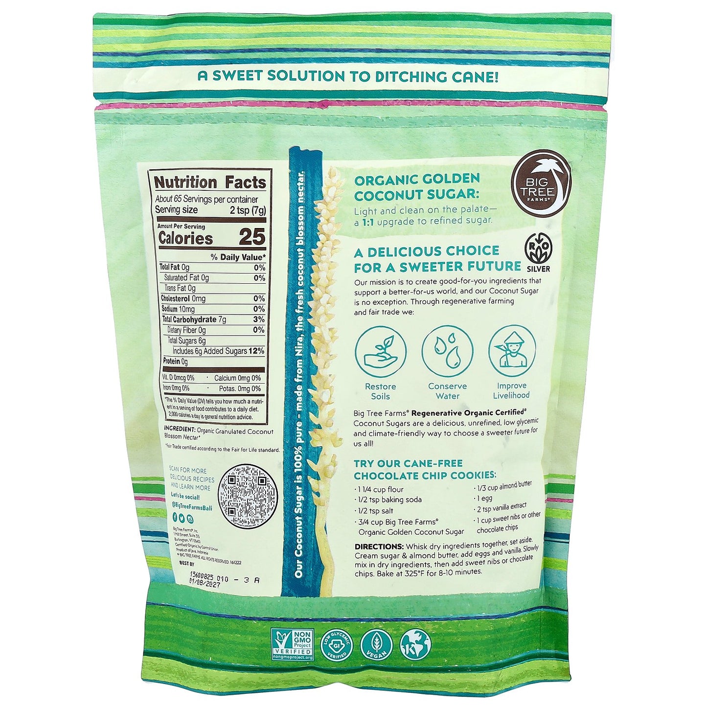 Big Tree Farms, Organic Golden Coconut Sugar, 1 lb (454 g)