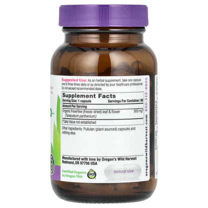 Oregon's Wild Harvest, Feverfew, 90 Vegan Capsules (300 mg per Capsule)