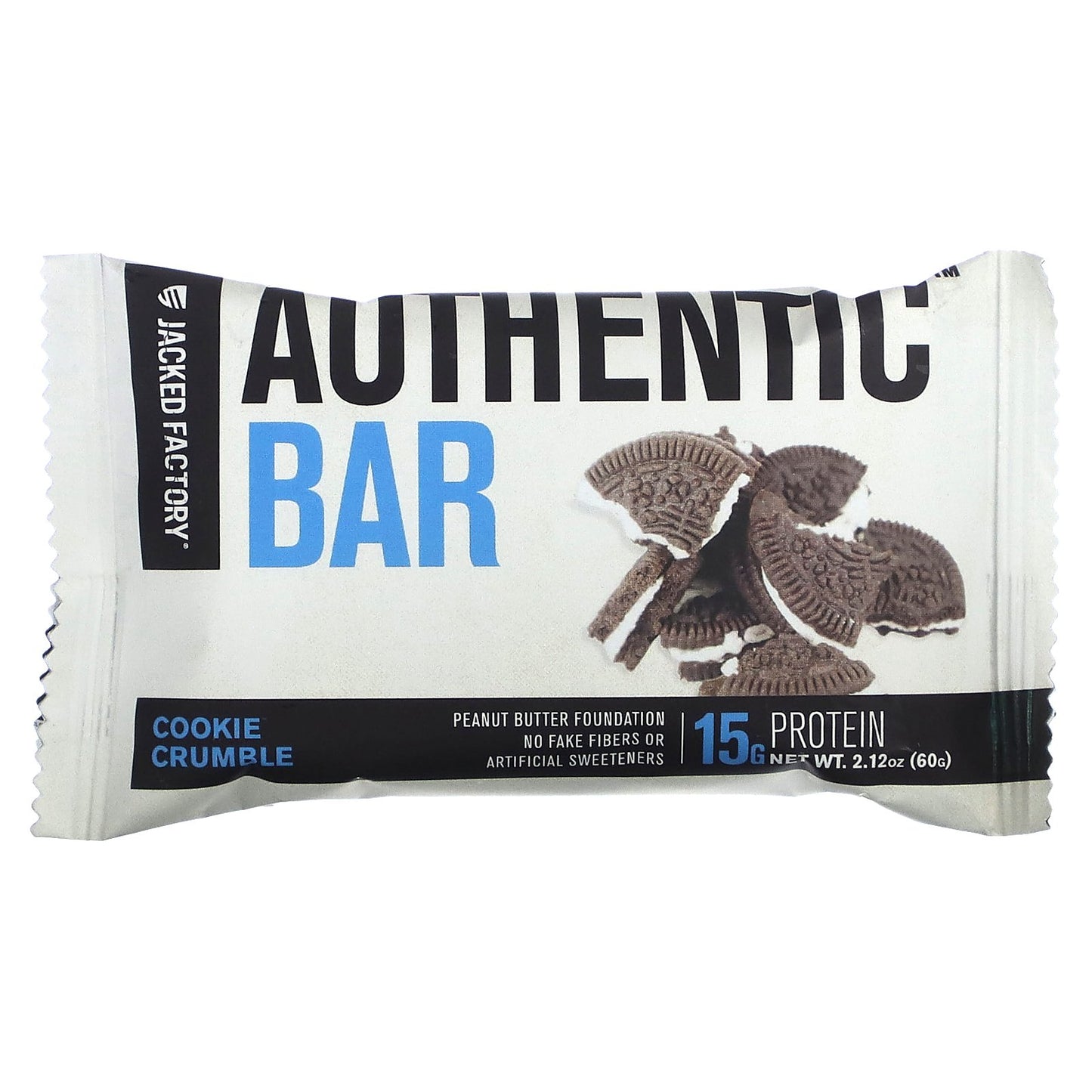 Jacked Factory, Authentic Bar, Protein Bar, Cookie Crumble, 12 Bars, 2.12 oz (60 g) Each