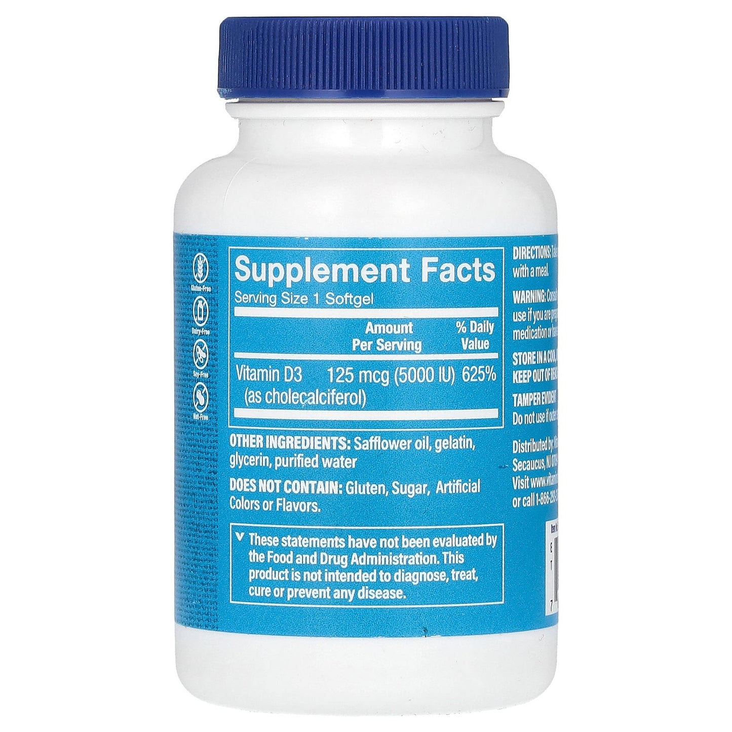 The Vitamin Shoppe, Vitamin D3, 125 mcg (5,000 IU), 200 Softgels