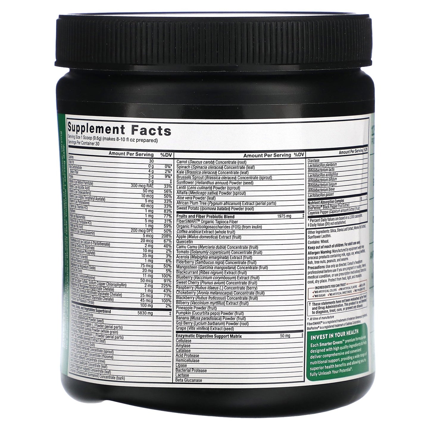 Force Factor, Smarter Greens, Daily Wellness Powder, Naturally Unflavored, 10.2 oz (288 g)