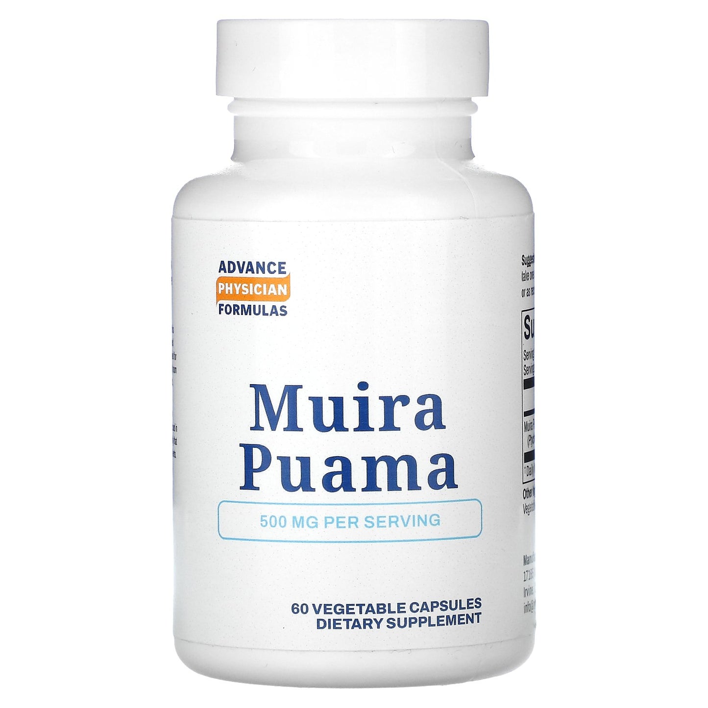 Advance Physician Formulas, Muira Puama, 500 mg, 60 Vegetable Capsules