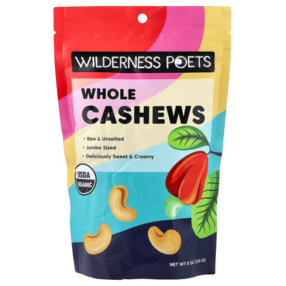 Wilderness Poets, Organic Whole Cashews, 8 oz (226 g)