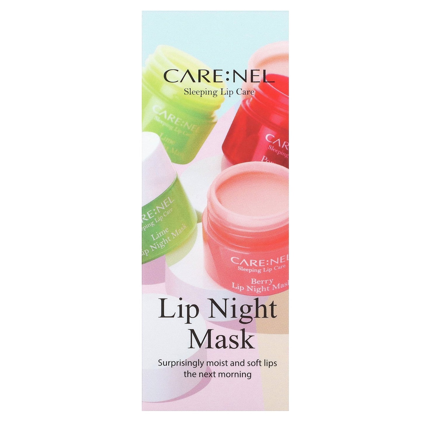 Care:Nel, Lip Night Mask, Lime, 3 Pieces, (5 g) Each