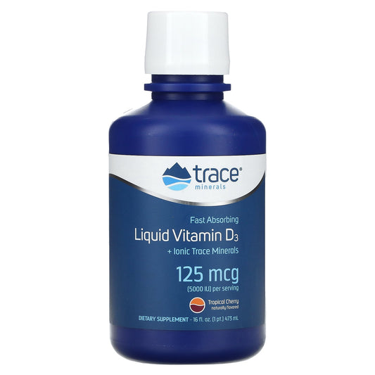 Trace, Liquid Vitamin D3, Tropical Cherry, 125 mcg (5000 IU), 16 fl oz (473 ml)