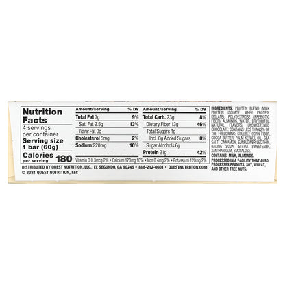Quest Nutrition, Protein Bar, S'Mores, 4 Bars, 2.12 oz (60 g) Each